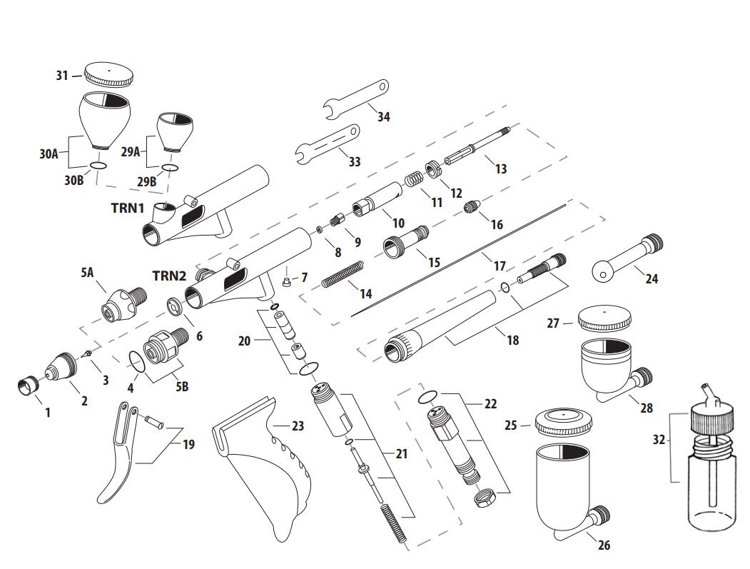 NEO TRN1 / TRN2 &mdash; exploded parts diagram