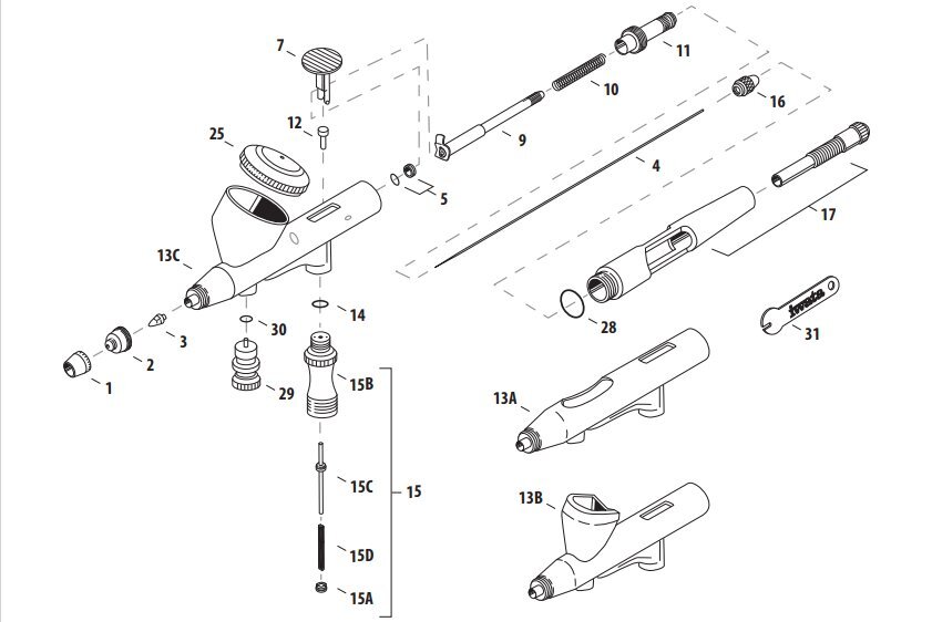 Hi-Line HP-AH / BH / CH &mdash; exploded parts diagram