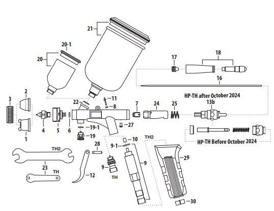 Hi-Line HP-TH / TH2 &mdash; exploded parts diagram